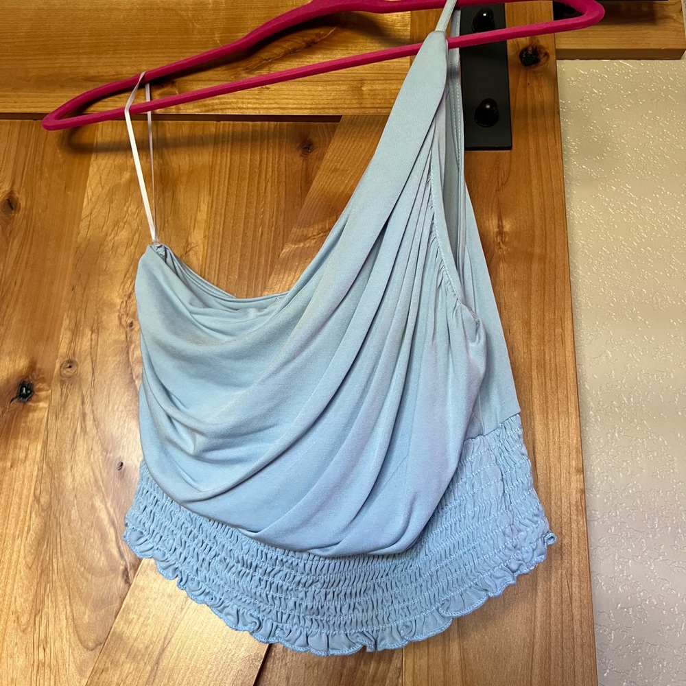 Urban Outfitters One Shoulder Light Blue Tank Top - Size Medium